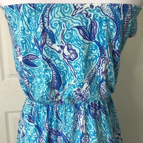 Lilly Pulitzer 70671 Marlisa Nice Tail Mermaid Maxi Dress Strapless Size XS - Picture 11 of 16